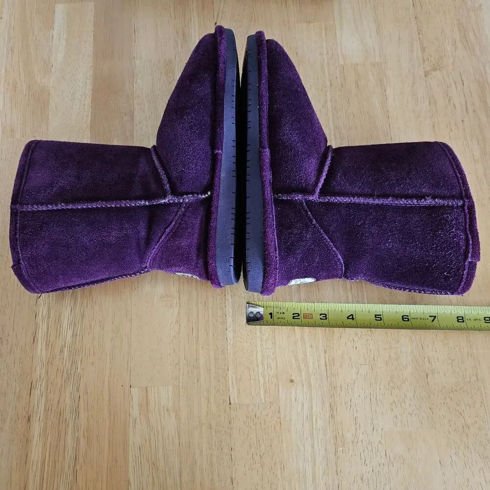 Bearpaw Emma Youth Short Boots Plum sz 3 M EUC